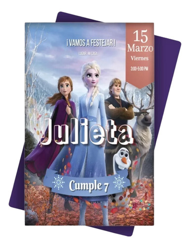 Invitación Cumpleaños Frozen